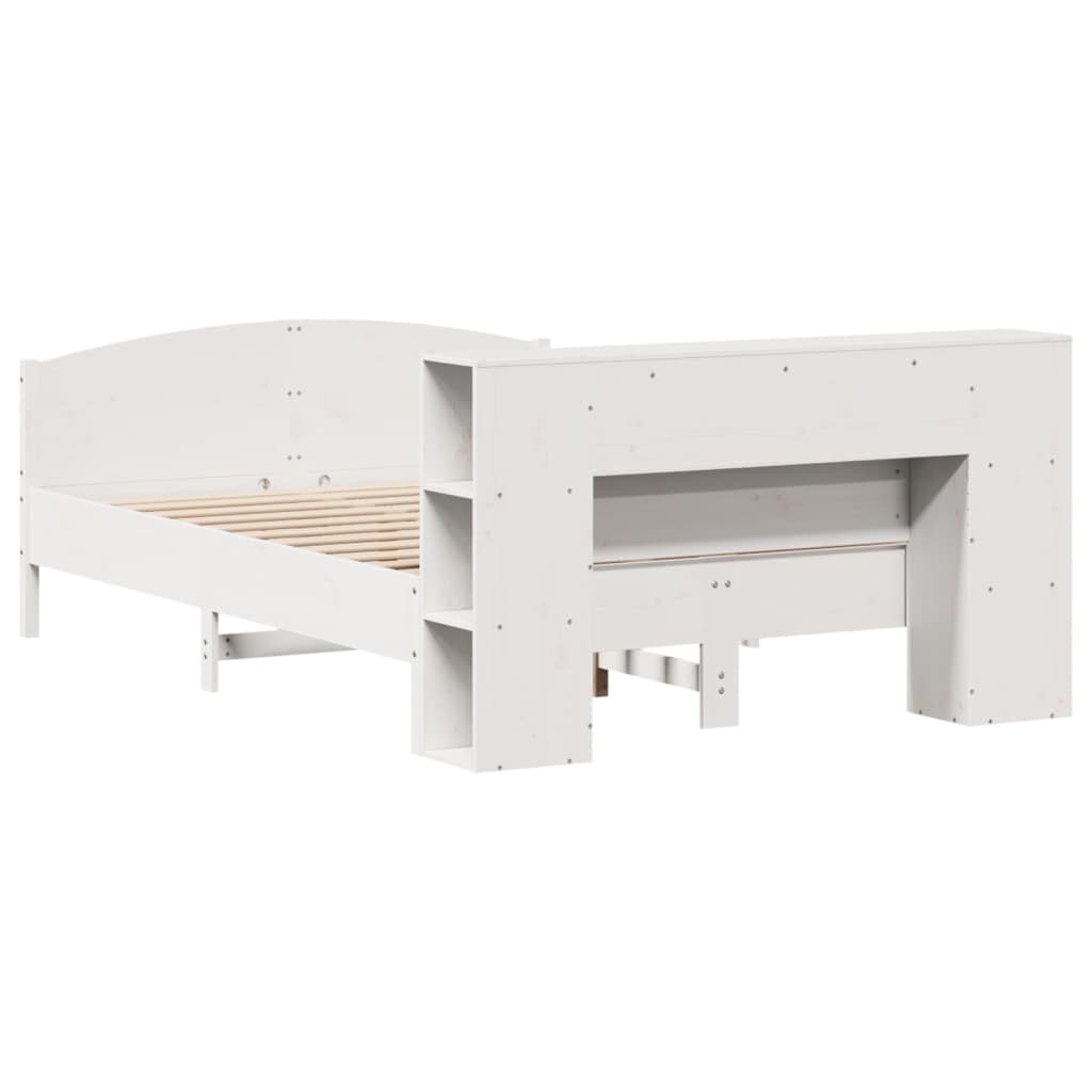 vidaXL Letto Libreria senza Materasso Bianco 140x200 cm Legno di Pino