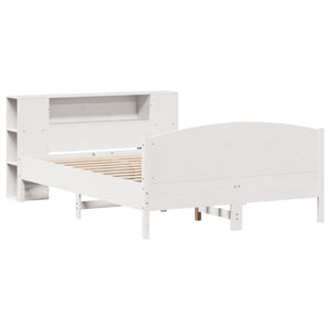 vidaXL Letto Libreria senza Materasso Bianco 140x190 cm Legno di Pino