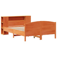 vidaXL Letto Libreria senza Materasso Marrone Cera 140x190 cm in Pino