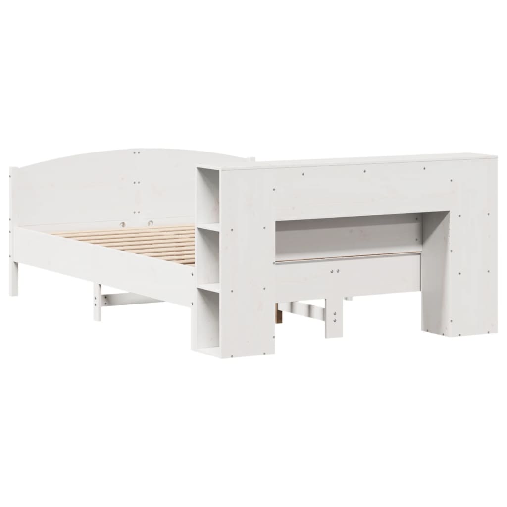 vidaXL Letto Libreria senza Materasso Bianco 135x190 cm Legno di Pino