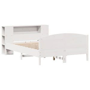 vidaXL Letto Libreria senza Materasso Bianco 120x190 cm Legno di Pino