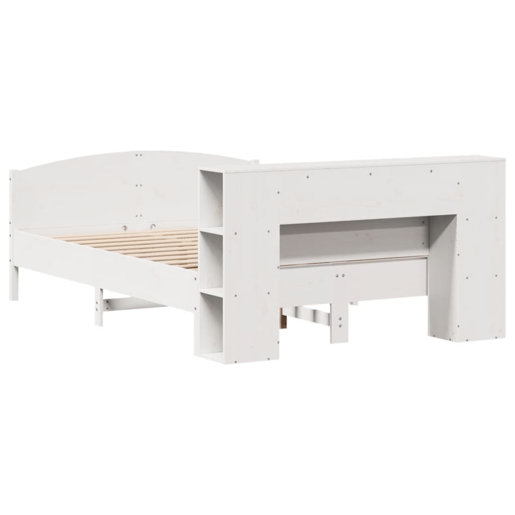 vidaXL Letto Libreria senza Materasso Bianco 120x190 cm Legno di Pino