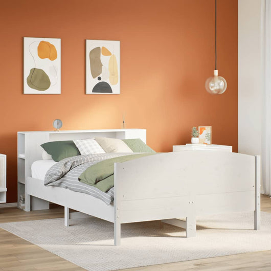 vidaXL Letto Libreria senza Materasso Bianco 120x190 cm Legno di Pino