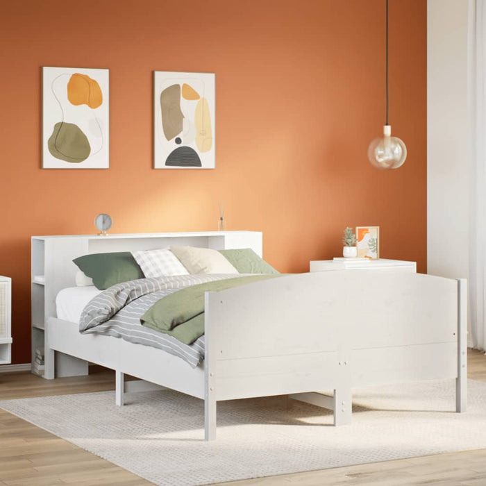 vidaXL Letto Libreria senza Materasso Bianco 120x190 cm Legno di Pino
