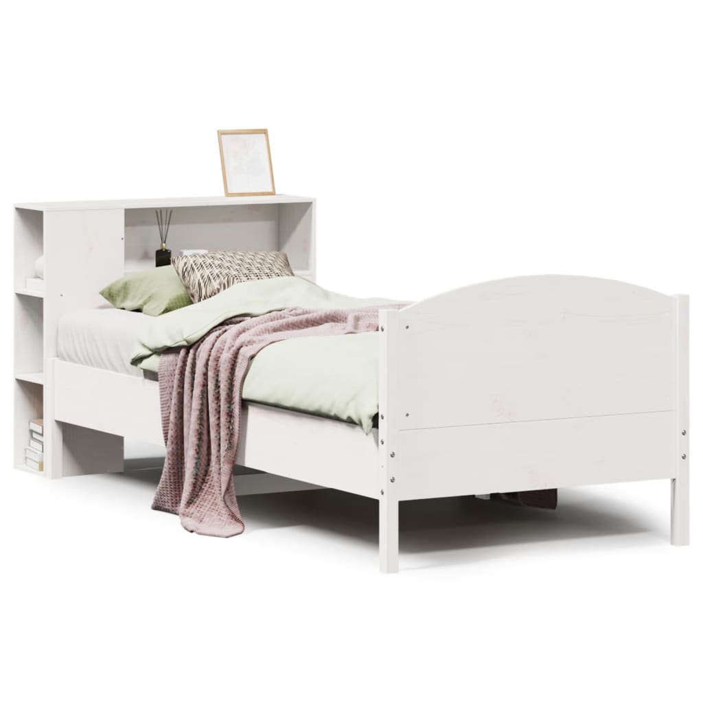Letto con Libreria senza Materasso 75x190 cm in Legno Pino 3323090