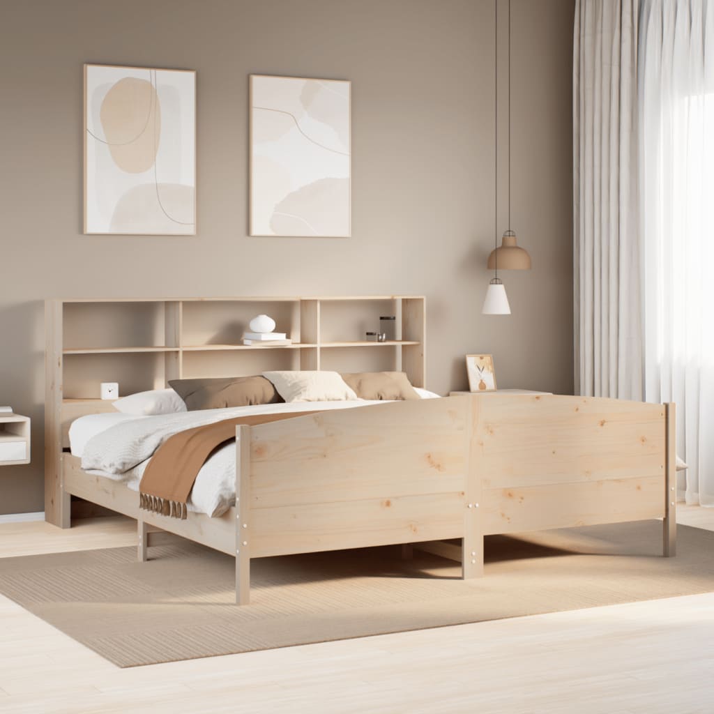 vidaXL Letto Libreria senza Materasso 200x200 cm in Legno di Pino