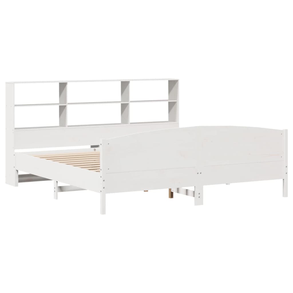 vidaXL Letto Libreria senza Materasso Bianco 200x200 cm Legno di Pino