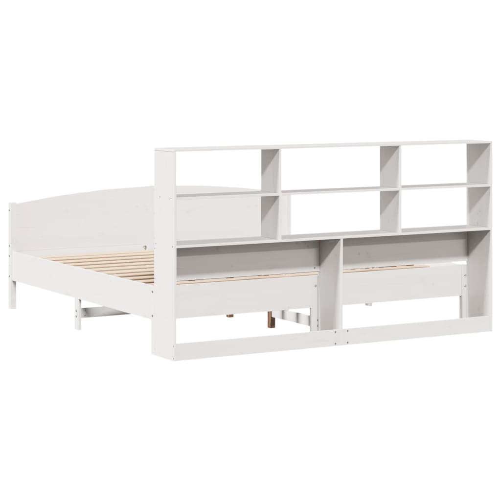 vidaXL Letto Libreria senza Materasso Bianco 200x200 cm Legno di Pino