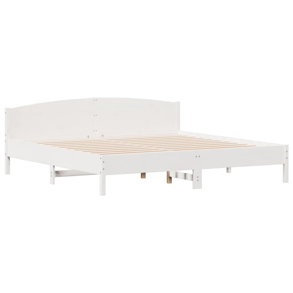 vidaXL Letto Libreria senza Materasso Bianco 200x200 cm Legno di Pino