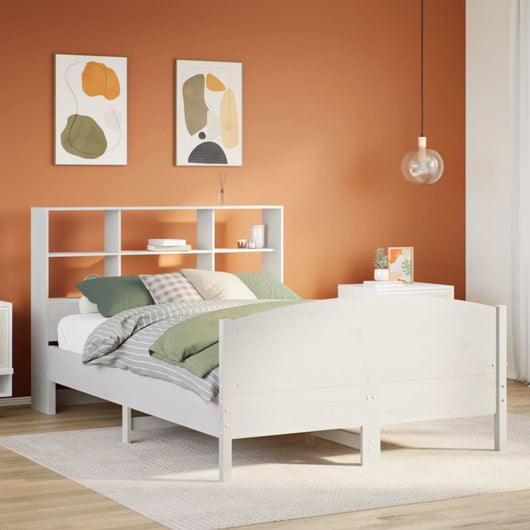 vidaXL Letto Libreria senza Materasso Bianco 120x200 cm Legno di Pino