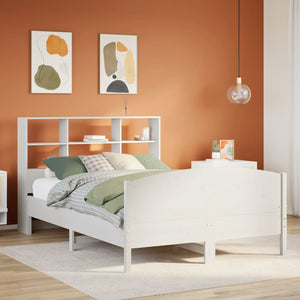 vidaXL Letto Libreria senza Materasso Bianco 120x190 cm Legno di Pino