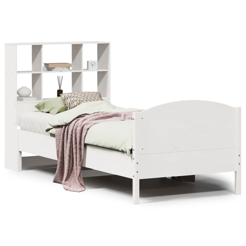 vidaXL Letto Libreria senza Materasso Bianca 90x200 cm Legno di Pino