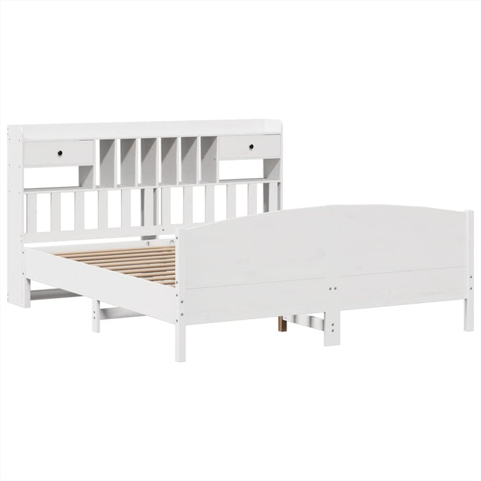 vidaXL Giroletto con Libreria senza Materasso 180x200 cm in Legno Pino