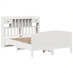 vidaXL Letto Libreria senza Materasso Bianco 150x200 cm Legno di Pino