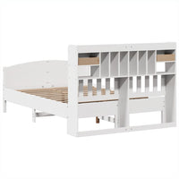 vidaXL Letto Libreria senza Materasso Bianco 150x200 cm Legno di Pino