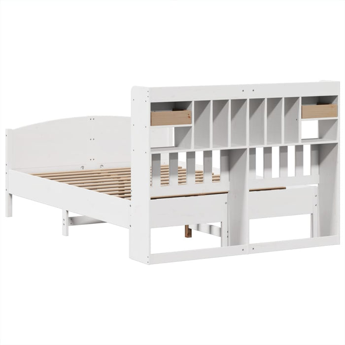 vidaXL Letto Libreria senza Materasso Bianco 150x200 cm Legno di Pino