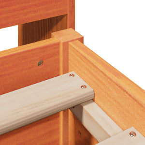 vidaXL Letto Libreria senza Materasso Marrone Cera 150x200 cm in Pino