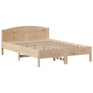 Letto Libreria senza Materasso-Struttura Letto con contenitore 140x200 cm in Legno di Pino 420950