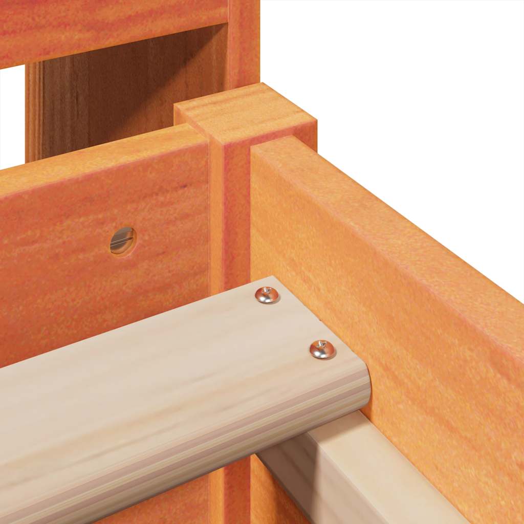 vidaXL Letto Libreria senza Materasso Marrone Cera 100x200 cm in Pino