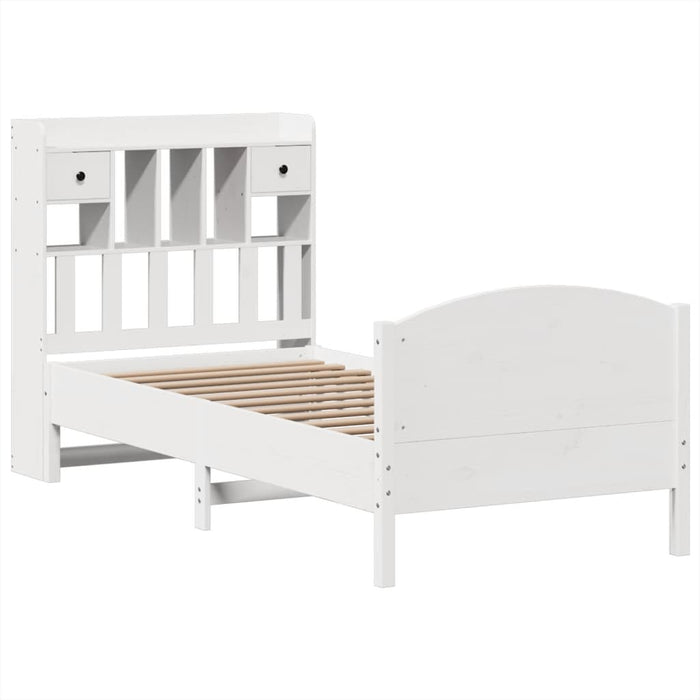 vidaXL Letto Libreria senza Materasso Bianco 90x190 cm Massello Pino