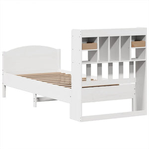 vidaXL Letto Libreria senza Materasso Bianco 90x190 cm Massello Pino