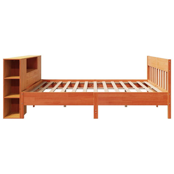 vidaXL Letto Libreria senza Materasso Marrone Cera 180x200 cm in Pino