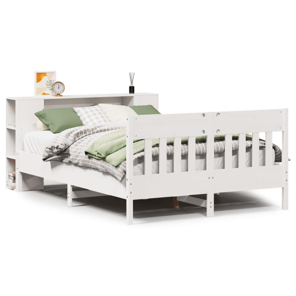 vidaXL Letto Libreria senza Materasso Bianco 160x200 cm Legno di Pino