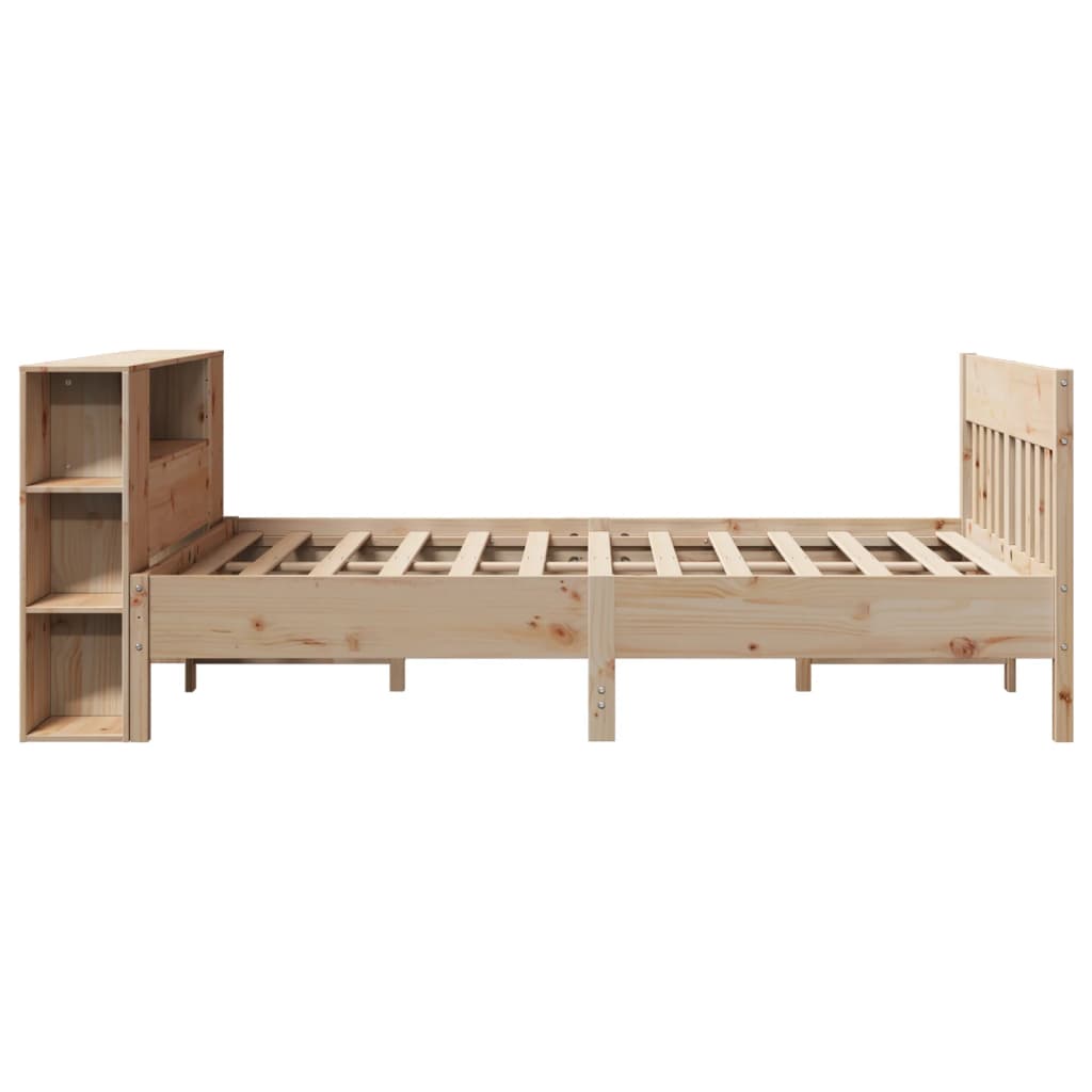 Letto Libreria senza Materasso-Struttura Letto con contenitore 140x190 cm in Legno di Pino 517423