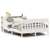 vidaXL Letto Libreria senza Materasso Bianco 140x190 cm Legno di Pino