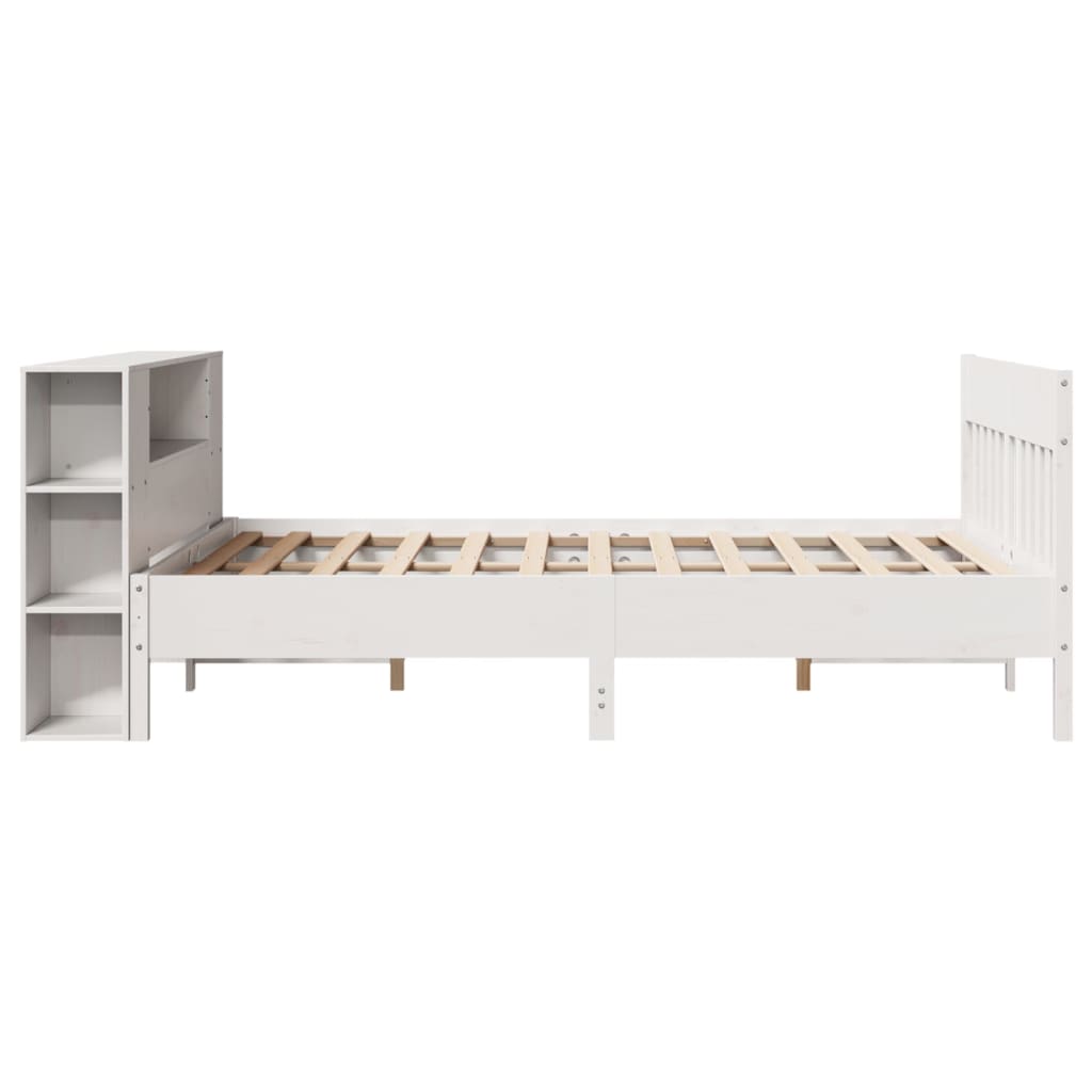 vidaXL Letto Libreria senza Materasso Bianco 140x190 cm Legno di Pino