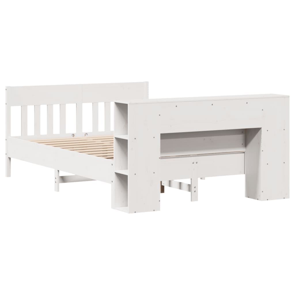vidaXL Letto Libreria senza Materasso Bianco 140x190 cm Legno di Pino