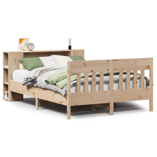 Letto Libreria senza Materasso-Struttura Letto con contenitore 135x190 cm in Legno di Pino 959775