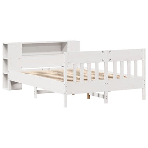 vidaXL Letto Libreria senza Materasso Bianco 135x190 cm Legno di Pino
