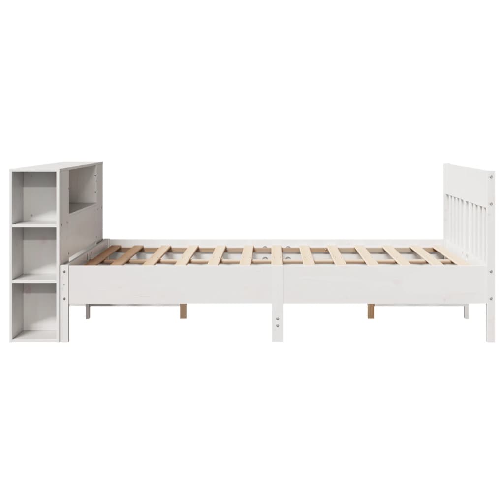 vidaXL Letto Libreria senza Materasso Bianco 135x190 cm Legno di Pino