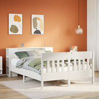vidaXL Letto Libreria senza Materasso Bianco 135x190 cm Legno di Pino
