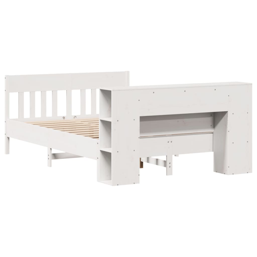 vidaXL Letto Libreria senza Materasso Bianco 120x190 cm Legno di Pino