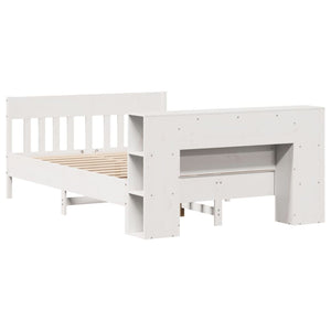 vidaXL Letto Libreria senza Materasso Bianco 120x190 cm Legno di Pino
