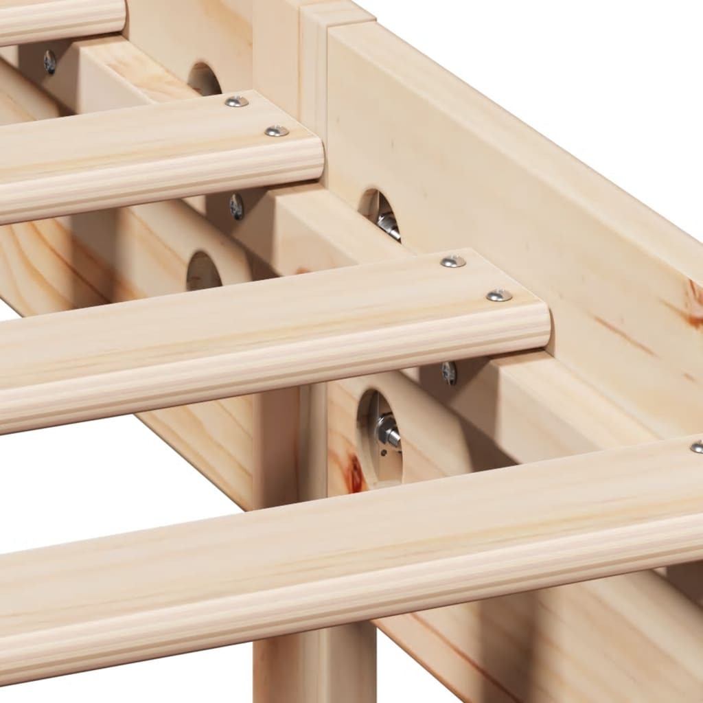 vidaXL Giroletto con Libreria senza Materasso 75x190 cm in Legno Pino