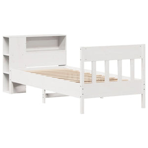 Letto con Libreria senza Materasso-Struttura Letto con contenitore 75x190 cm in Legno Pino 818770