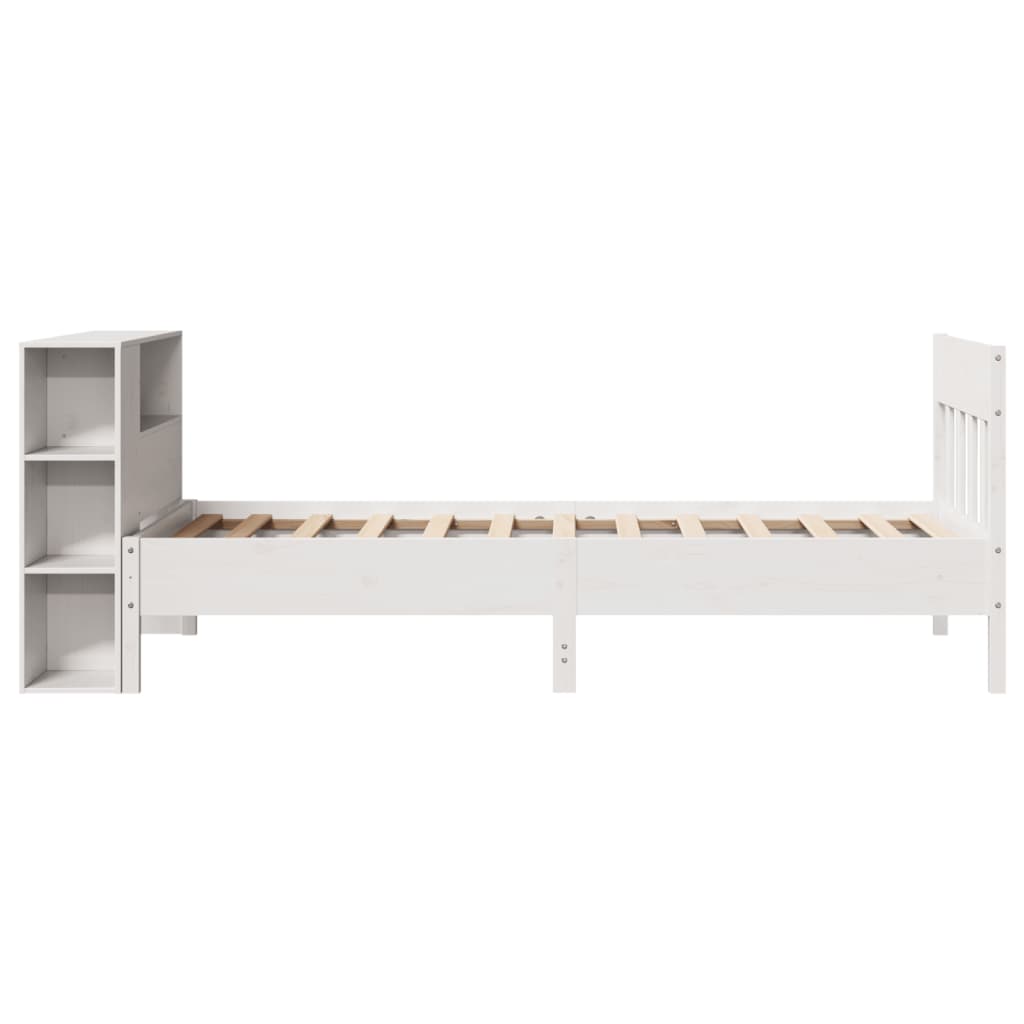 Letto con Libreria senza Materasso-Struttura Letto con contenitore 75x190 cm in Legno Pino 818770