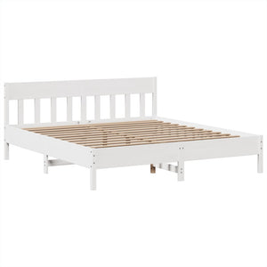 vidaXL Giroletto senza Materasso Bianco 180x200 cm Legno Massello Pino