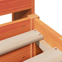 vidaXL Giroletto senza Materasso Marrone Cera 180x200 cm Legno di Pino