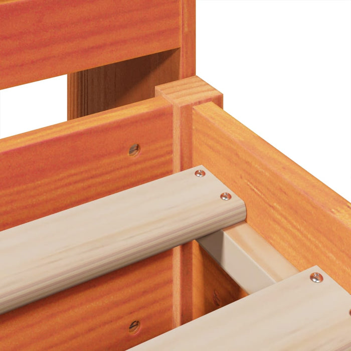 vidaXL Giroletto senza Materasso Marrone Cera 180x200 cm Legno di Pino