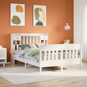 Giroletto senza Materasso-Struttura Letto Bianco 160x200 cm Legno Massello Pino 190956