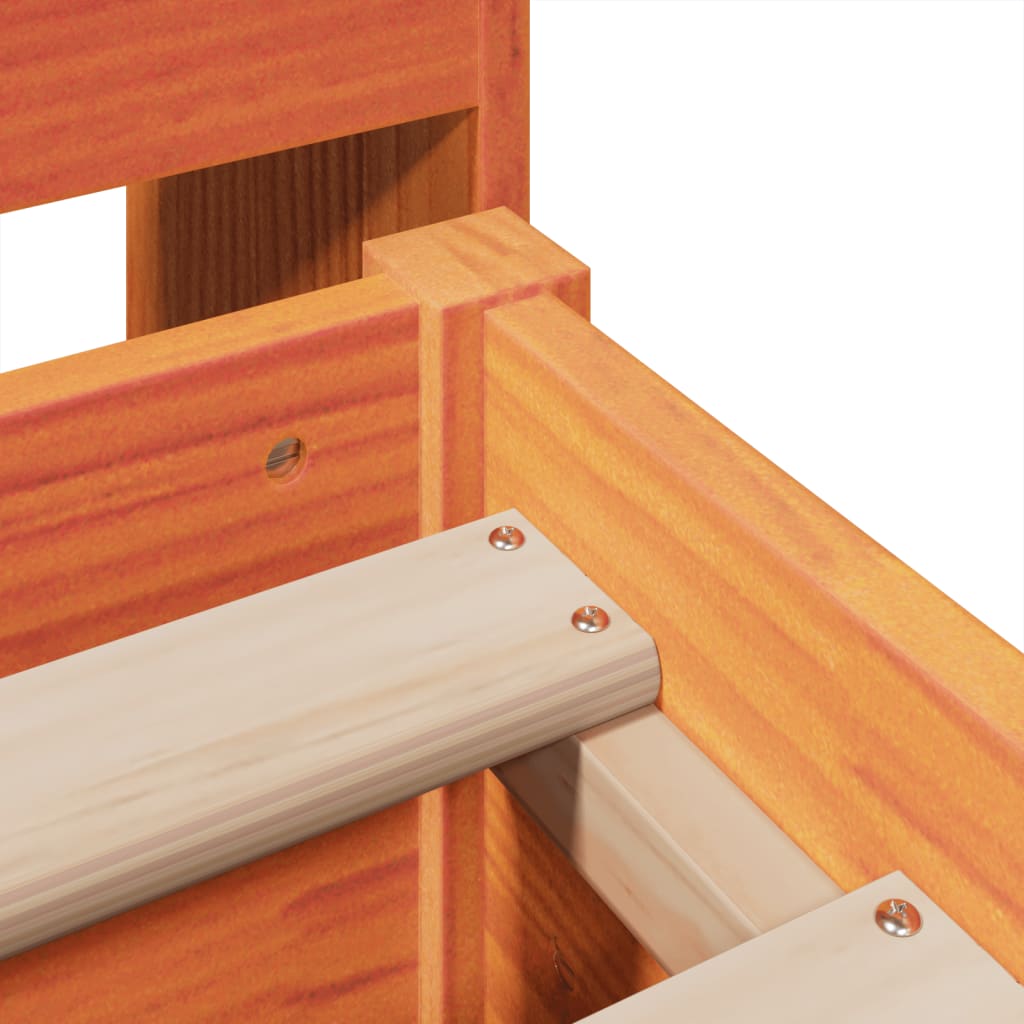 vidaXL Giroletto senza Materasso Marrone Cera 150x200 cm Legno di Pino