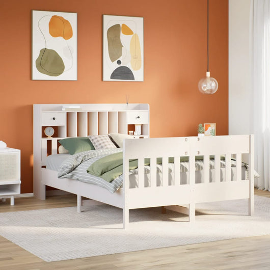 vidaXL Letto senza Materasso Bianco 140x190 cm Legno Massello di Pino