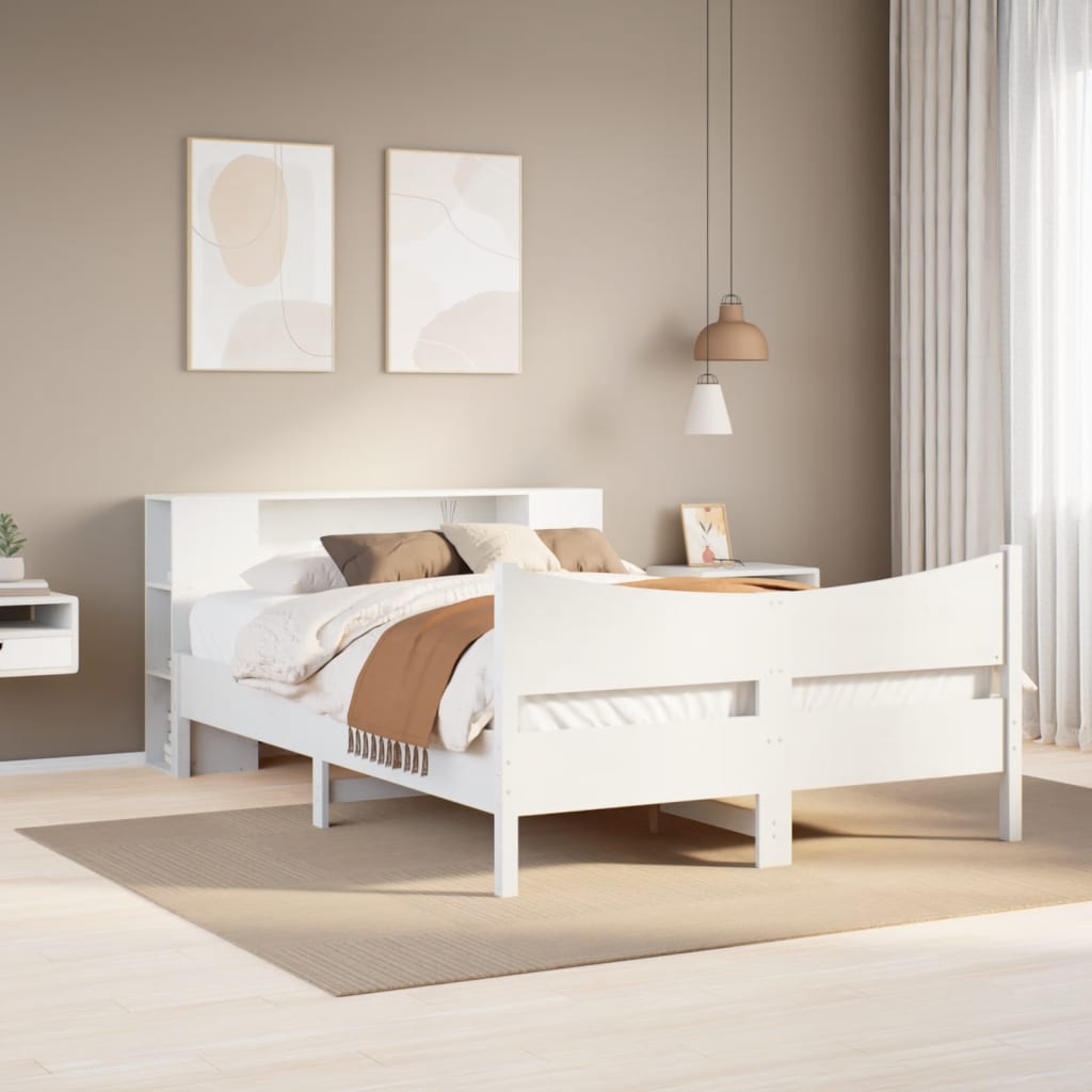 vidaXL Letto senza Materasso Bianco 135x190 cm Legno Massello di Pino