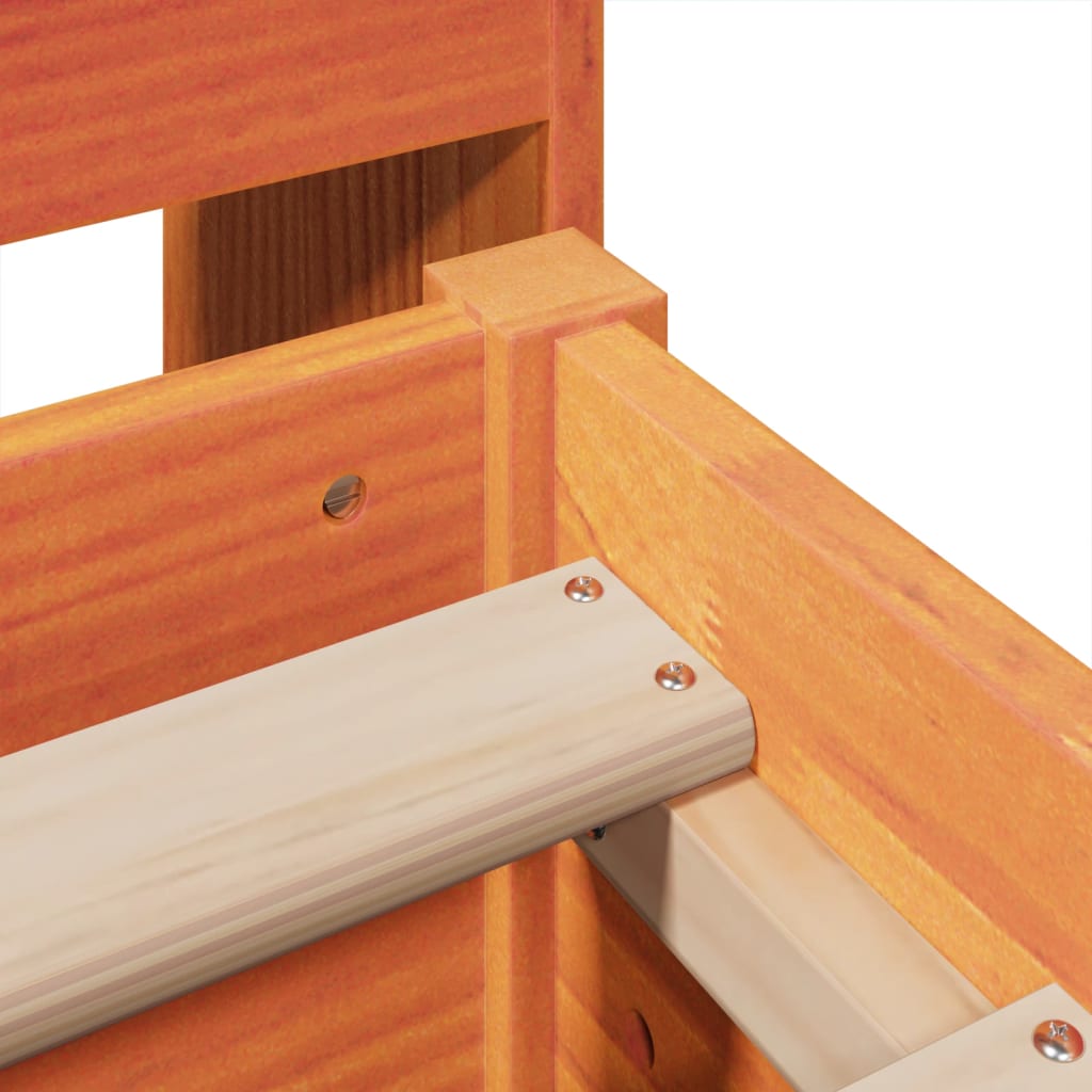 vidaXL Giroletto senza Materasso Marrone Cera 150x200 cm Legno di Pino