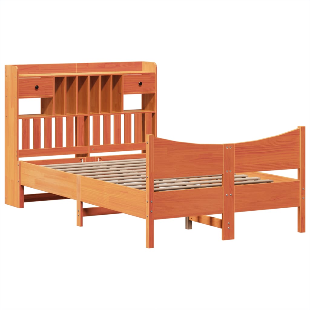 vidaXL Letto senza Materasso Marrone Cera 135x190 cm in Legno di Pino