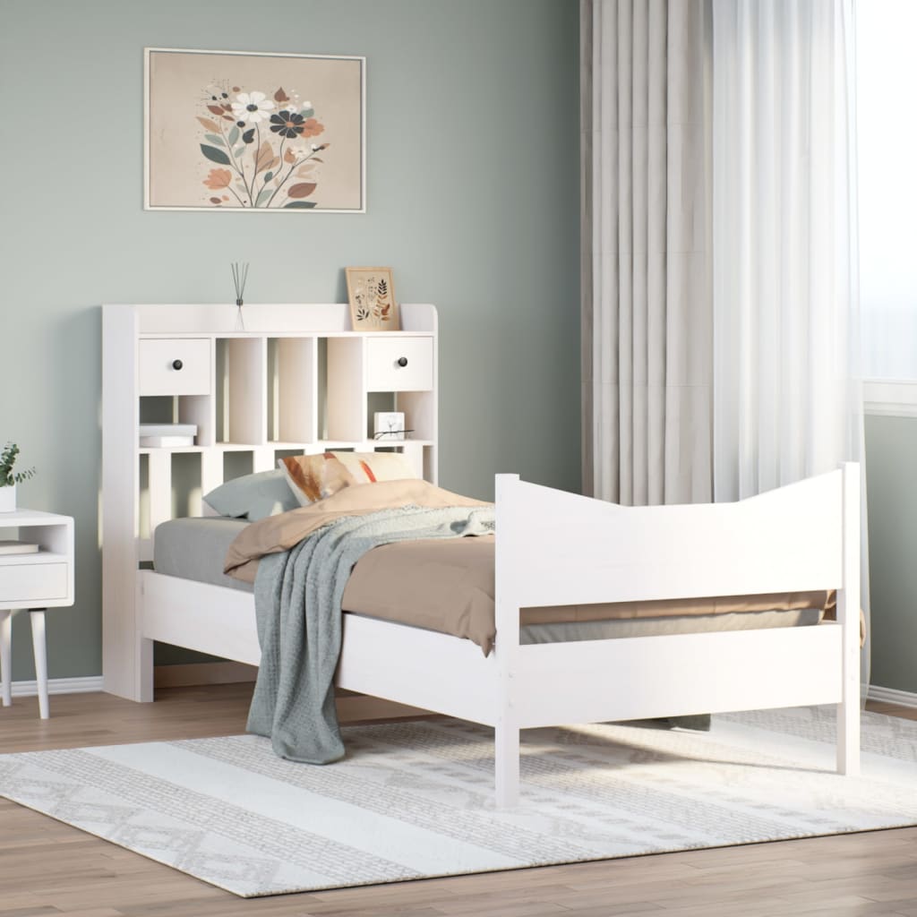 vidaXL Letto senza Materasso Bianco 90x190 cm in Legno Massello Pino